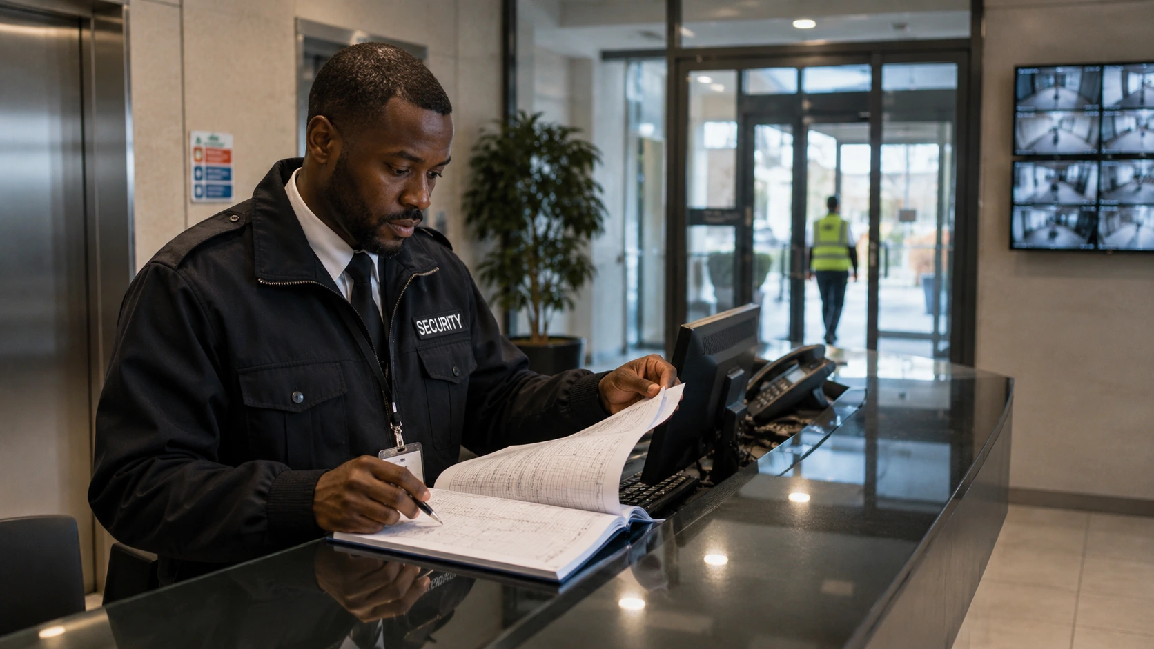 Security officer at a commercial premises.